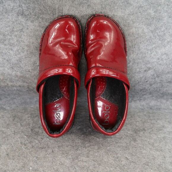 Comfort Clog Shoes Womens 6 Bolo Slip On Red Patent Casual Work Comfort Walking - Picture 7 of 16